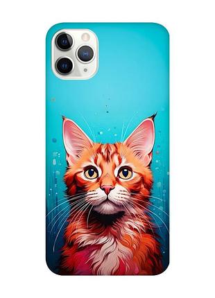 Матовый чехол с черными боками на iphone 11 pro max (6.5) кошка (принт 408)