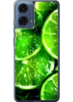 Чехол на motorola moto g24 power зелёные дольки лимона "852u-3665-10746"