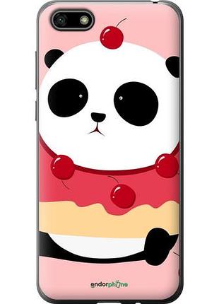 Чехол на huawei y5 2018 панда с пончиком "3991u-1500-10746"