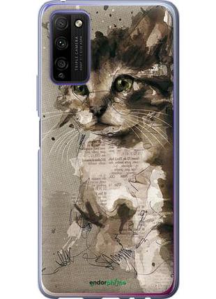 Чехол на huawei honor 30 lite котёнок из пятен и линий "119u-2074-10746"