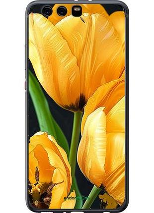 Чехол на huawei p10 plus желтые тюльпаны "5991u-963-10746"