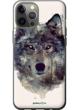 Чехол на iphone 12 pro max волк-арт "4163u-2054-10746"