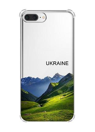 Чохол з потовщеними кутами на iphone 7 plus/ 8 plus карпати україна (принт 409)