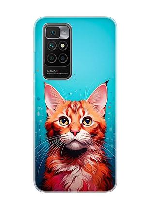 Чехол на xiaomi redmi 10/10 (2022) кошка (принт 408)