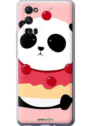 Чехол на huawei honor 30 pro панда с пончиком "3991u-1920-10746"