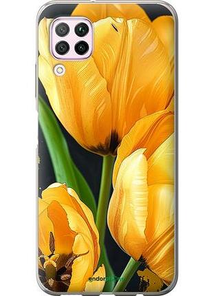 Чехол на huawei p40 lite желтые тюльпаны "5991u-1887-10746"