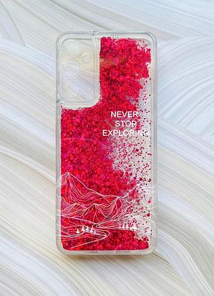 Чехол с плавающими розовыми блестками на samsung galaxy a15 (a155) путешествуй (принт 407)
