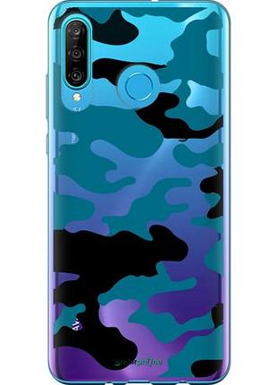 Чехол на huawei p30 lite камуфляж прозрачный фон "4877u-1651-10746"