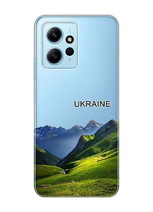 Прозрачный чехол на xiaomi redmi note 12 4g карпаты украина (принт 409)