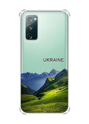 Чехол с утолщенными углами на samsung galaxy s20 fe карпаты украина (принт 409)