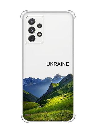 Чехол с утолщёнными углами на samsung galaxy a72 (a725) карпаты украина (принт 409)