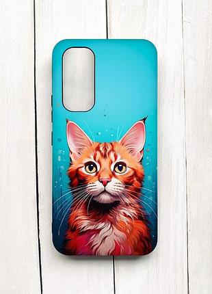 Матовий чохол з чорними боками на samsung galaxy a54 5g (a546) кішка (принт 408)