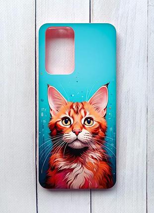 Матовий чохол з рожевими боками на xiaomi redmi note 10 pro/10 pro max кішка (принт 408)