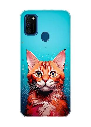 Чехол на samsung galaxy m30s/m21 кошка (принт 408)