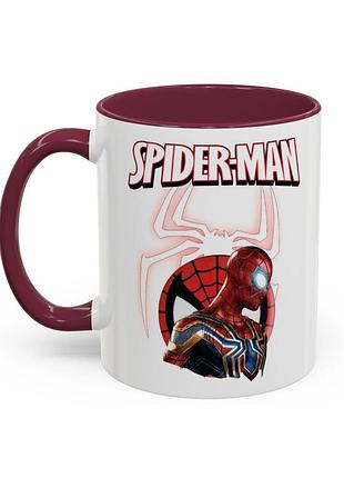 Чашка с принтом "spider-man" 330мл бордовый