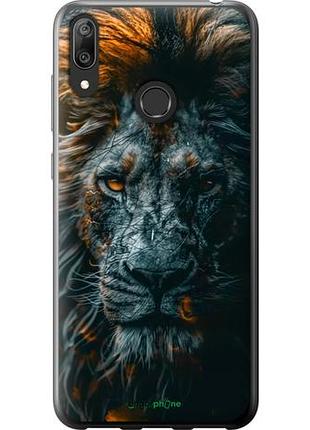 Чехол на huawei y7 2019 лев в сумерках "6154u-1638-10746"
