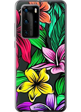 Чехол на huawei p40 pro тропические цветы 1 "4753u-1839-10746"