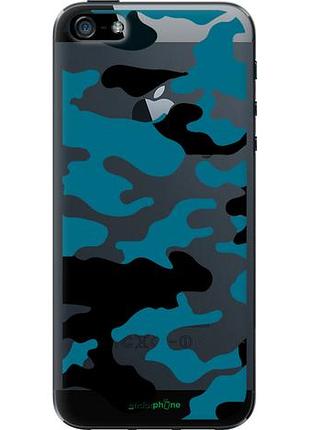 Чохол на iphone 5 камуфляж прозорий фон "4877u-18-10746"