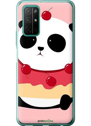 Чехол на huawei honor 30s панда с пончиком "3991u-1897-10746"