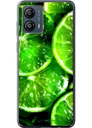 Чехол на motorola moto g53 зелёные дольки лимона "852u-3047-10746"