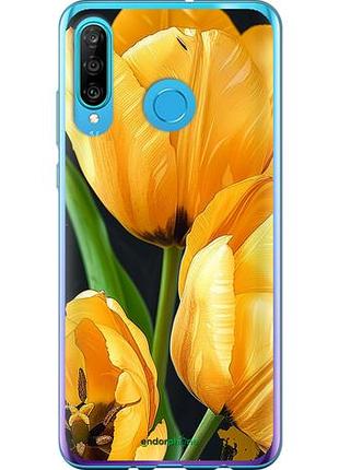 Чехол на huawei p30 lite желтые тюльпаны "5991u-1651-10746"