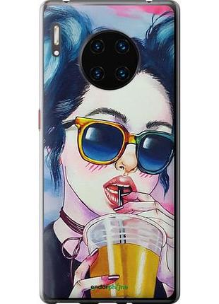 Чехол на huawei mate 30 pro арт-девушка в очках "3994u-1796-10746"
