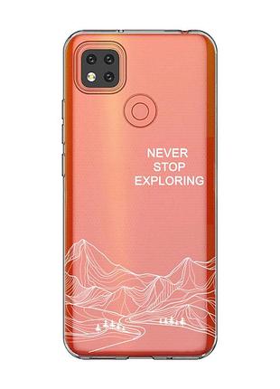 Прозрачный чехол для xiaomi redmi 9c/10a путешествуй (принт 407)