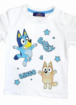Футболка на хлопчика atabay принт bluey bingo 86 білий