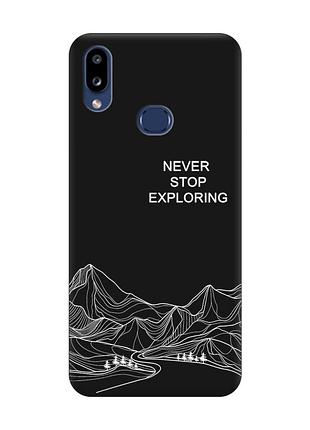 Матовый черный чехол на samsung galaxy a10ѕ a107 путешествуй (принт 407)