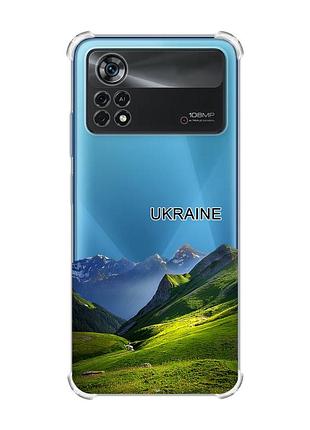 Чехол с утолщёнными углами на xiaomi poco x4 pro 5g карпаты украина (принт 409)