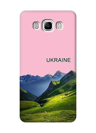 Матовий рожевий чохол на samsung galaxy j7(2016) j710 карпати україна (принт 409)