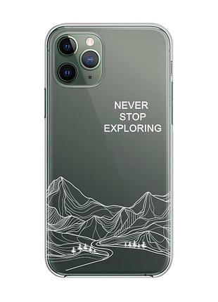 Прозрачный чехол на iphone 12 / 12 pro путешествуй (принт 407)