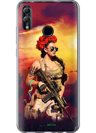 Чехол на huawei honor 10 lite украинка с оружием "5316u-1618-10746"
