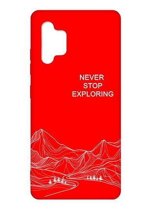 Матовый красный чехол на samsung galaxy a32 путешествуй (принт 407)