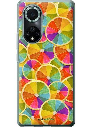 Чехол на huawei nova 9 pro разноцветные дольки лимона "861u-2503-10746"