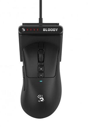 Мышь игровая беспроводная bloody r73 ultra duo (black), встроенный аккумулятор, оптическая 20000 cpi, сенсор alpha 20k engine,