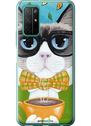 Чехол на huawei honor 30s cat&coffee "4053u-1897-10746"