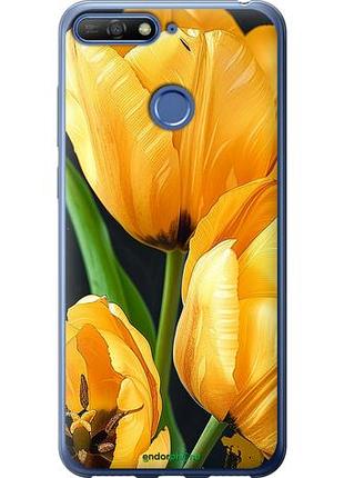 Чехол на huawei honor 7a pro желтые тюльпаны "5991u-1440-10746"