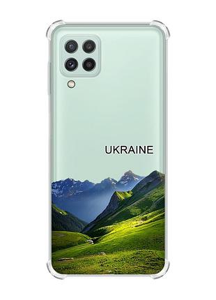 Чехол с утолщёнными углами на samsung galaxy a22 5g / a22s 5g карпаты украина (принт 409)