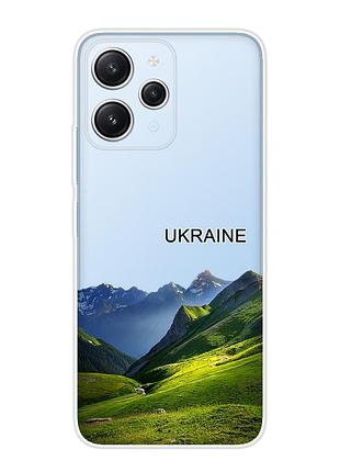 Прозорий чохол на xiaomi redmi 12 карпати україна (принт 409)