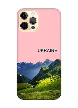 Матовый розовый чехол на apple iphone 12 pro max карпаты украина (принт 409)