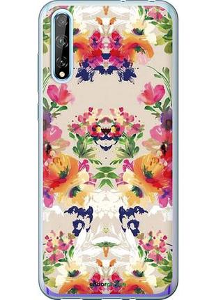 Чехол на huawei p smart s цветочный узор "1083u-1813-10746"
