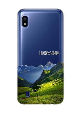 Прозорий чохол на samsung galaxy a10 (2019) a105 карпати україна (принт 409)