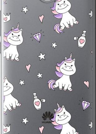 Чехол на huawei y7 2017 единорожка v2 "4703u-1019-10746"