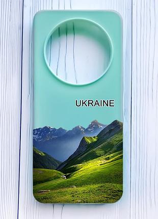 Матовый бирюзовый чехол на xiaomi redmi 14c/poco c75 карпаты украина (принт 409)