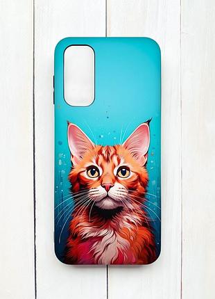 Матовий чохол з чорними боками на samsung galaxy a14 5g кішка (принт 408)