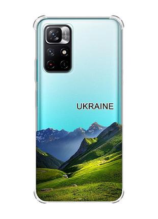 Чехол с утолщёнными углами на xiaomi redmi note 11 4g карпаты украина (принт 409)