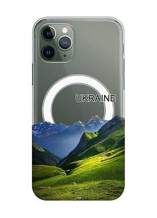 Магнитный чехол на iphone 12/12 pro с поддержкой magsafe карпаты украина (принт 409)