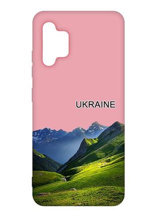 Матовый розовый чехол на samsung galaxy a32 карпаты украина (принт 409)