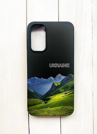 Матовый черный чехол на samsung galaxy a15 (a155) карпаты украина (принт 409)